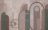 Geometrik Desenli Soft Renkli Duvar Kağıdı Poster
