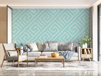 Geometrik Desen Mint Yeşil Renkte Duvar Kağıdı Poster