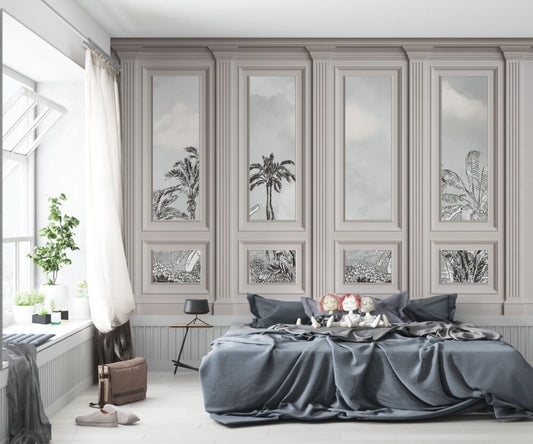 Çıta Desenli Tropikal 3D Duvar Kağıdı | Duvar Kağıdı Marketi