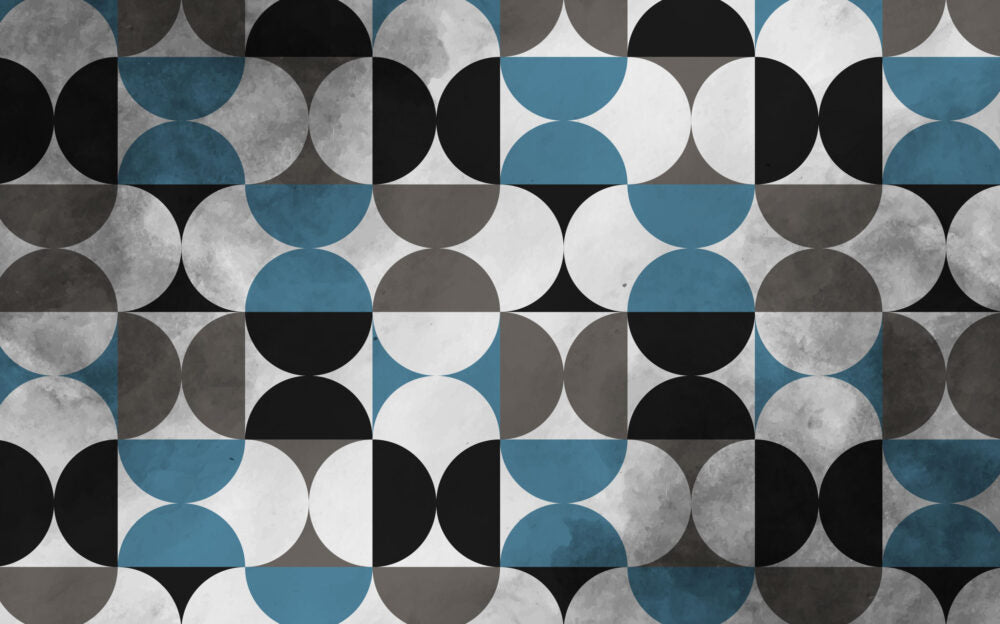 Geometrik Desenli Koyu Renkli Duvar Kağıdı Poster