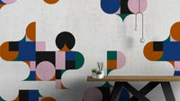 Geometrik Desenler Soyut Renkli Duvar Kağıdı Poster
