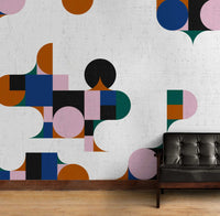 Geometrik Desenler Soyut Renkli Duvar Kağıdı Poster