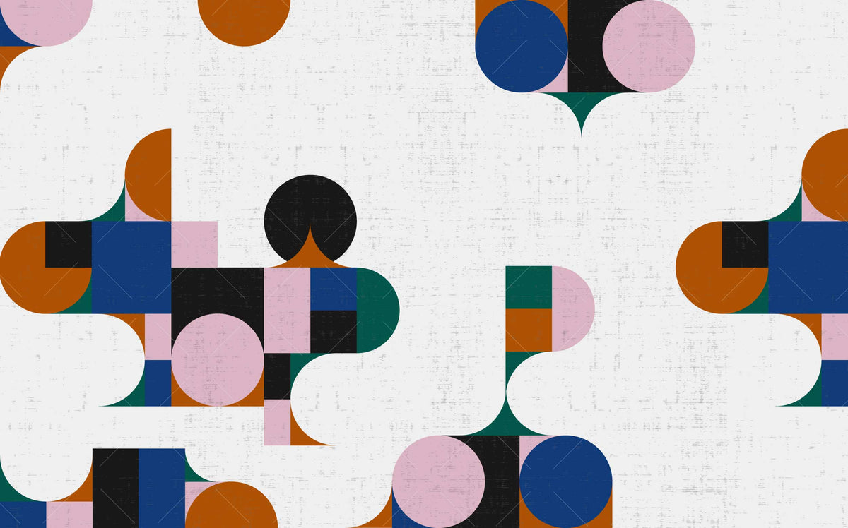 Geometrik Desenler Soyut Renkli Duvar Kağıdı Poster
